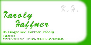 karoly haffner business card